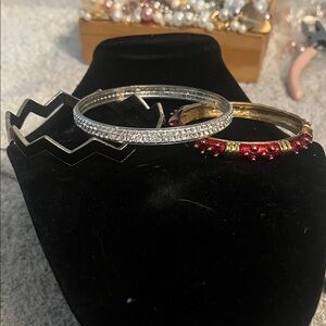 Elegant Silver Tone and Gold Tone Bangle Bracelet Lot